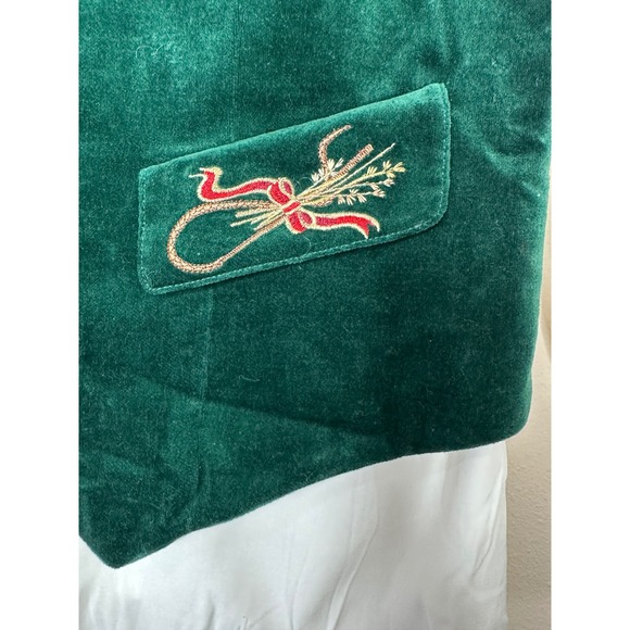 Susan Bristol NWT VTG Velvet Vest Top Green Embroidered Size 16 Holiday Party - Picture 6 of 9